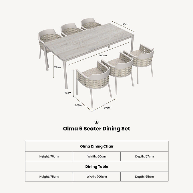 cut out image of 6 seat grey rope weave dining set