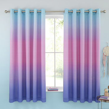 ombre rainbow eyelet curtains