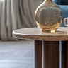 Onawa Mango wood and travertine side table