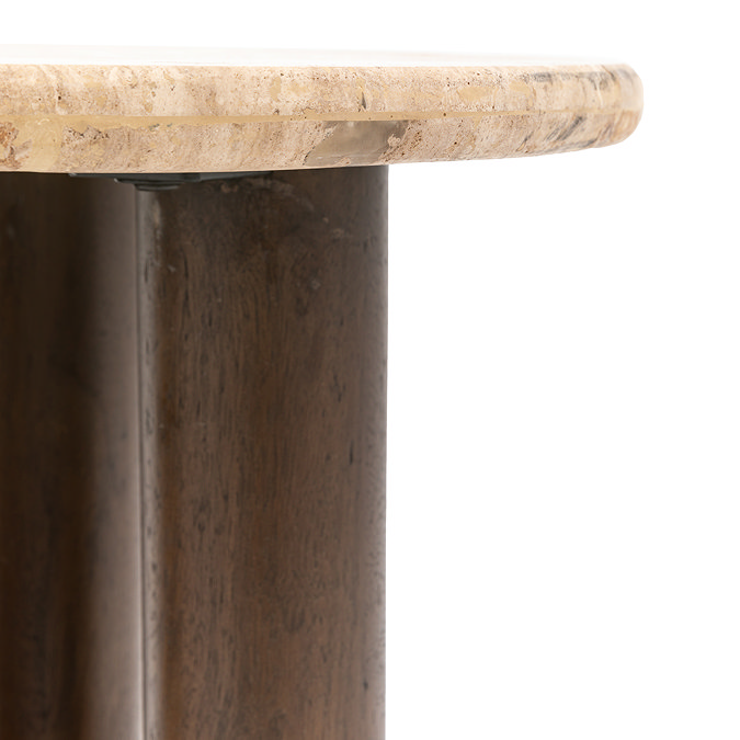 Onawa Mango wood and travertine side table