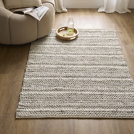 Osaka Hand Woven Chunky Wool Rug - Grey main image