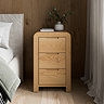 Oslo Solid Wood 3 Drawer Bedside Table - Oak main image