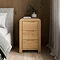 Oslo Solid Wood 3 Drawer Bedside Table - Oak main image