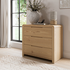 Oslo Solid Wood 3 Drawer Chest - Oak main image