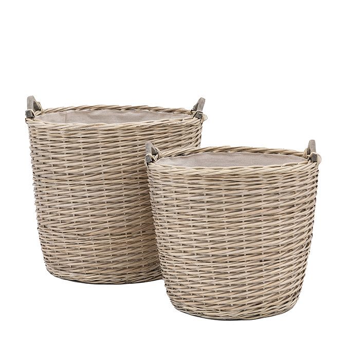 Owen set of 2 Jumbo wicker storage baskets