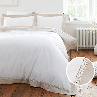 Oxford Lace Duvet Cover Set Textured Close Up