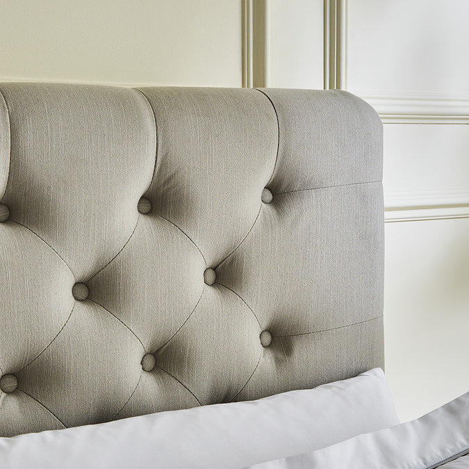 Oxford Linen Buttoned Bed with Drawers - Grey carousel image