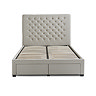 Oxford Linen Buttoned Bed with Drawers - Grey carousel image