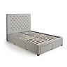 Oxford Linen Buttoned Bed with Drawers - Grey carousel image