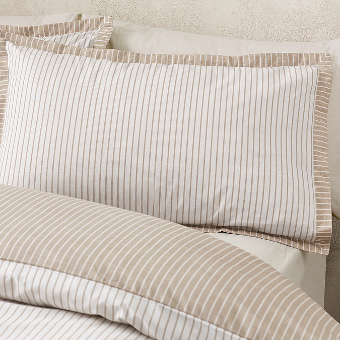 Oxford Pinstripe Natural Pillow