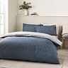 Oxford Pinstripe Duvet Navy Reversible
