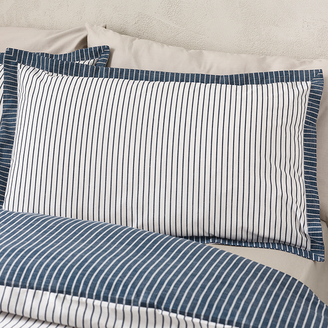 Oxford Pinstripe Navy Duvet Pillow