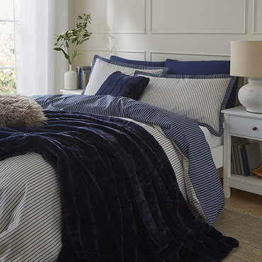 Oxford Pinstripe Navy Duvet Pillow