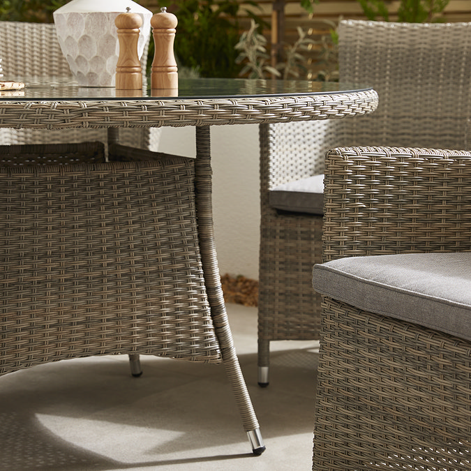 close up image of rattan material of bistro set