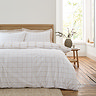 Oxton duvet cover set in natural on bed image 2