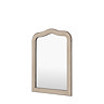 image cut out on white background of arched decorative mirror with soft grey finish