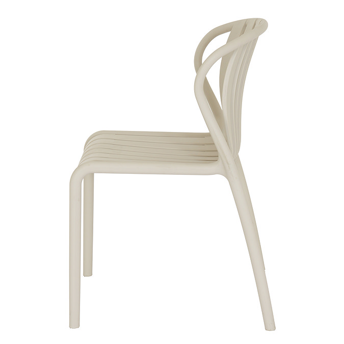 side on image cut out on white background of putty grey dining chair