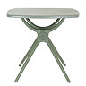 front on image cut out on white background of french grey square table