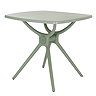 side on image cut out on white background of french grey plastic dining table