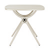 front on image cut out on white background of putty grey plastic dining table
