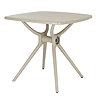image cut out on white background of putty grey coloured square dining table