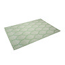 image cut out on white background of rectangular green rug with leaf design