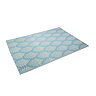 image cut out on white background of rectangular sky blue outdoor rug