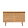 image cut out on white background of two door light oak sideboard