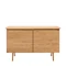 image cut out on white background of two door light oak sideboard
