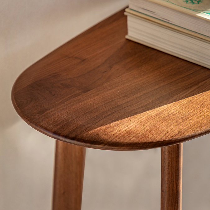 paris walnut console table image