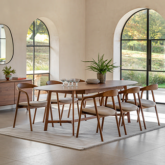 paris walnut extendable dining table image