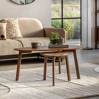 Paris Walnut nest of 2 coffee tables image