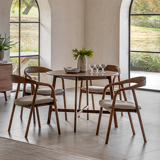 Paris round dining table in walnut image