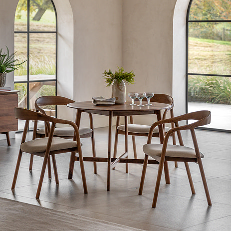 Paris round dining table in walnut image