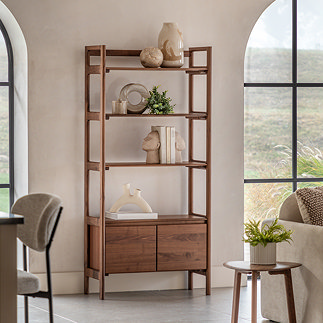 paris walnut shelving unit image