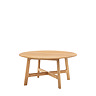 image cut out on white background of round oak coffee table