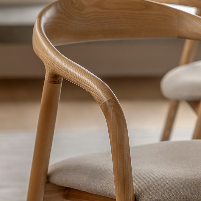 paris upholstered dining chair pair image in oak