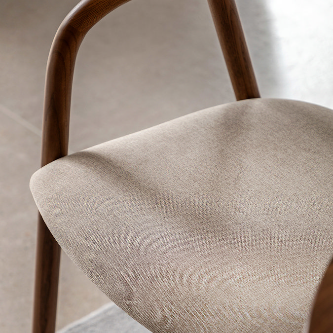 paris walnut upholstered dining chairs image