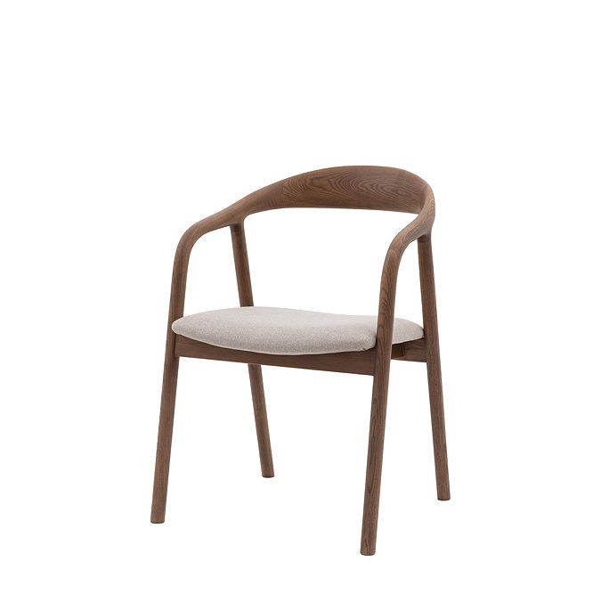 paris walnut upholstered dining chairs image