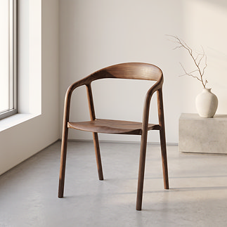 Walnut Chair in minimal living room setting