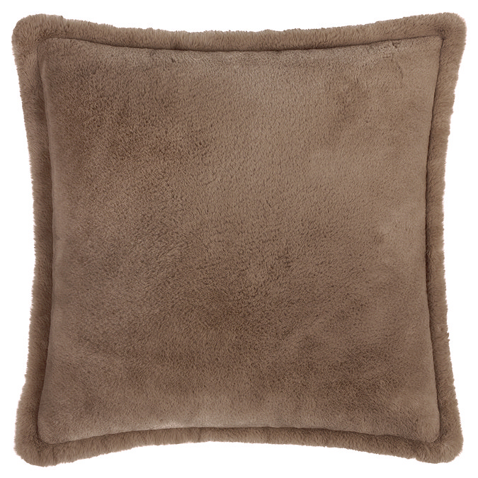 Pascoe Faux Fur Cushion Mocha Cut Out Front View