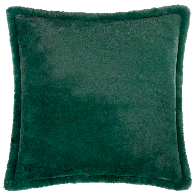 Pascoe Faux Fur Cushion Emerald Cut Out Front View