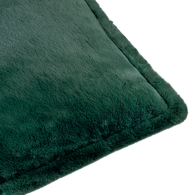 Pascoe Faux Fur Cushion Emerald Cut Out Corner