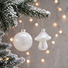Pearl Set of 6 Tree Glass Baubles