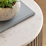Pemberley Marble Round Side Table close up lifestyle image