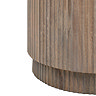 close up image on ribbed mango wood base of dining table