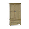 image cut out on white background of classic oak wardrobe with 2 doors and 2 drawers
