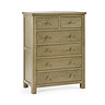 image cut out on white background of solid oak 6 drawer chest
