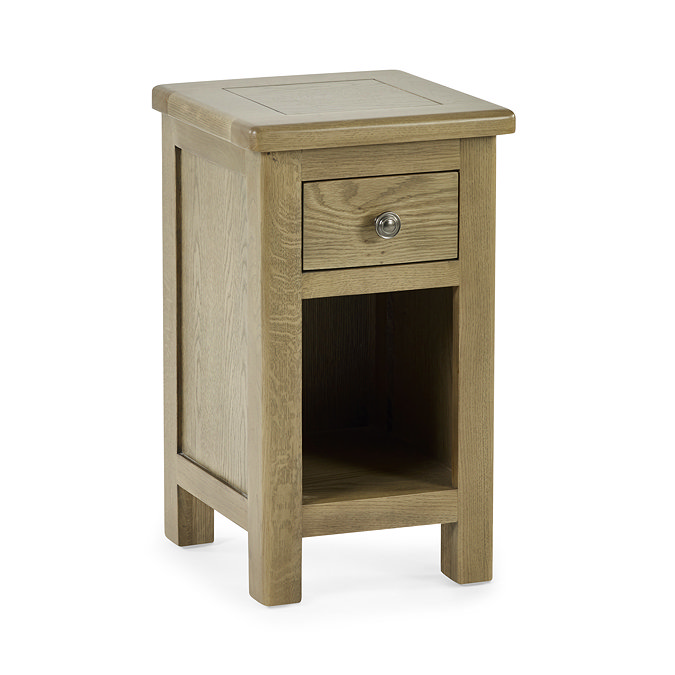 image cut out on white background of slim 1 drawer bedside table