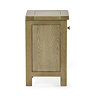 side on image of oak 1 drawer slim bedside table
